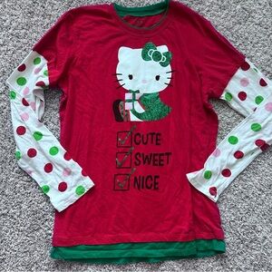 Y2K style Hello Kitty Christmas long sleeve shirt